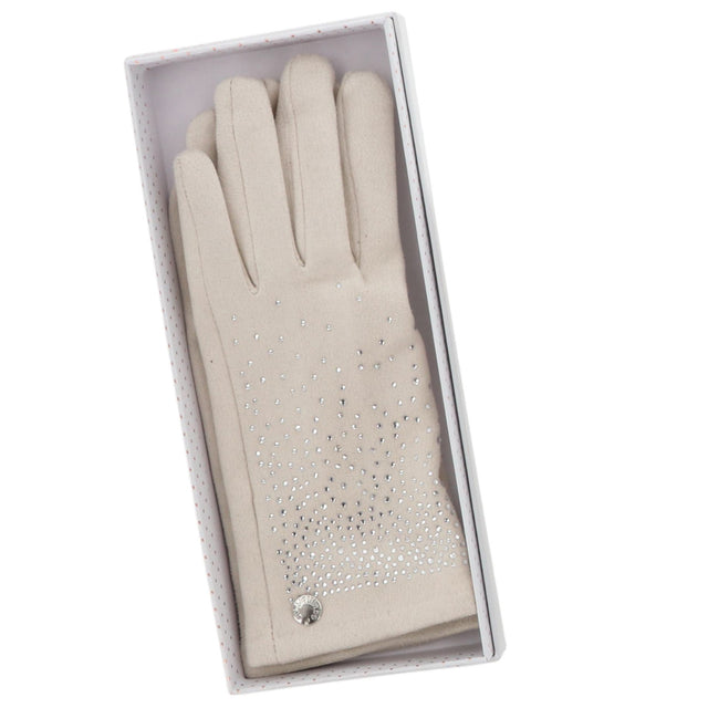 Cosy Sparkle Boxed Gloves - Cream