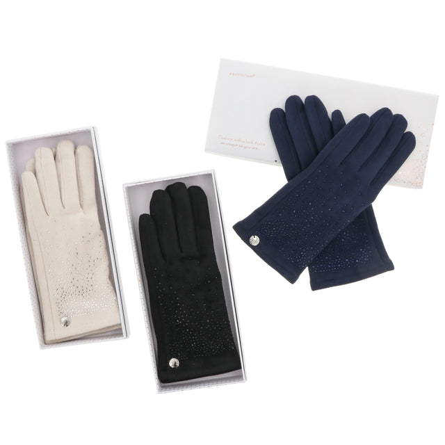 Cosy Sparkle Boxed Gloves - Black