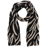 Zebra Look Cosy Boxed Scarf - Black & Cream