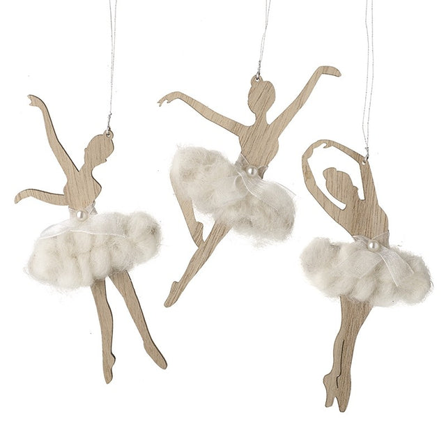 Wooden Ballet Girls With Wool Skirt