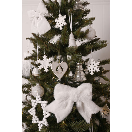 White Velvet Bow Clip