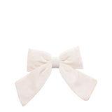 White Velvet Bow Clip