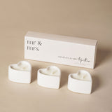 Set of 3 Heart Candles - Mr & Mrs