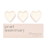 Set of 3 Heart Candles - 30 Years