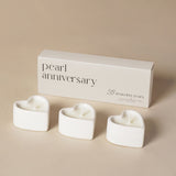 Set of 3 Heart Candles - 30 Years