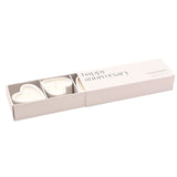 Set of 3 Heart Candles - Happy Anniversary