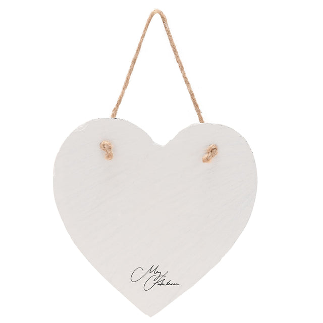 Slate Highland Cow Hanging Heart