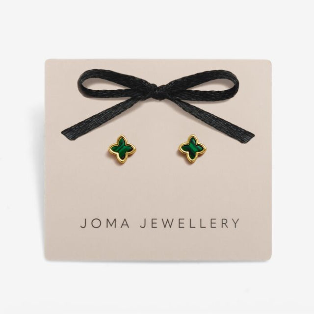 Joma Green Clover Stud Earrings