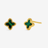 Joma Green Clover Stud Earrings