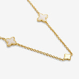 Joma Mother of Pearl Clover Gold Necklace