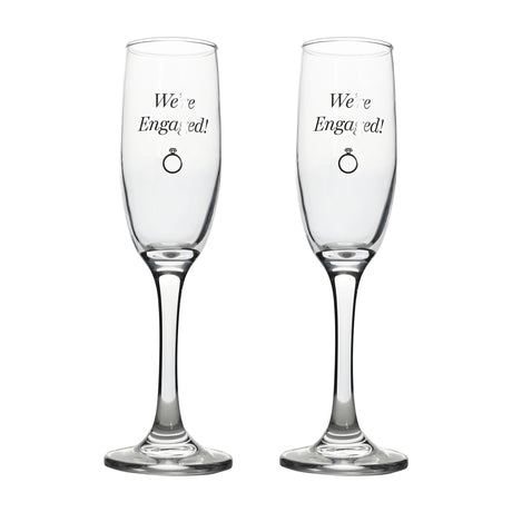 Champagne Flutes set of 2 - Engaged