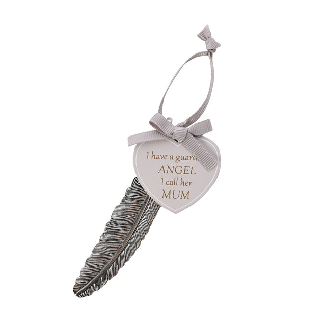 Feather Plaque 13cm 'Mum'