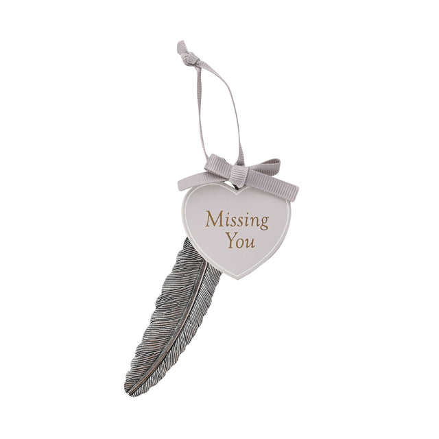 Feather Plaque 13cm ‘Missing You'