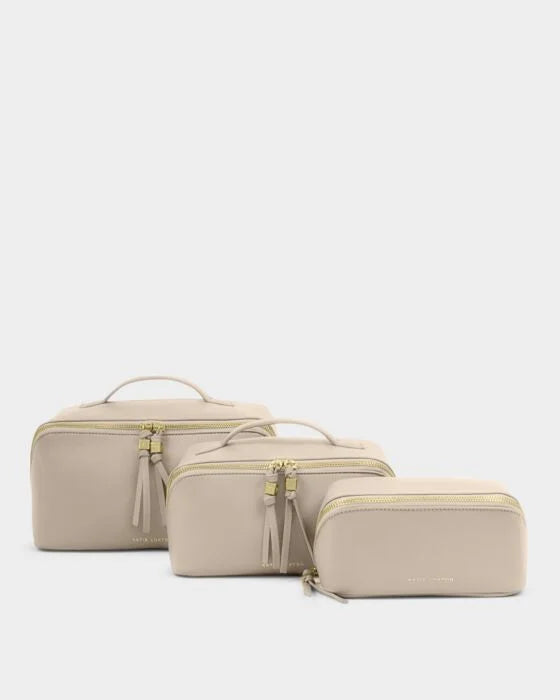 Katie Loxton Soho Medium Make Up/Wash Bag - Oyster