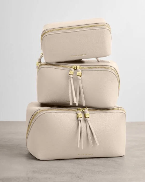 Katie Loxton Fold Out Mirror Make Up Bag - Oyster