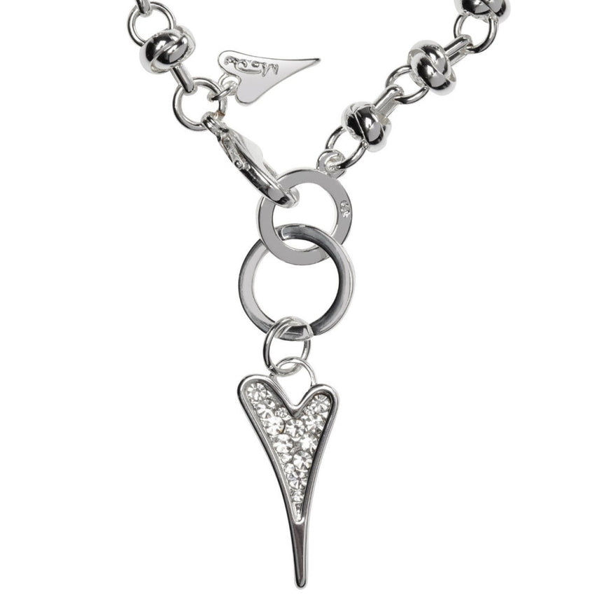 Miss Dee Silver Crystal Heart Knot Bracelet