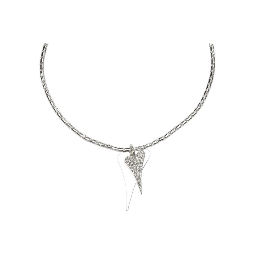 Miss Dee Silver Double Heart Necklace