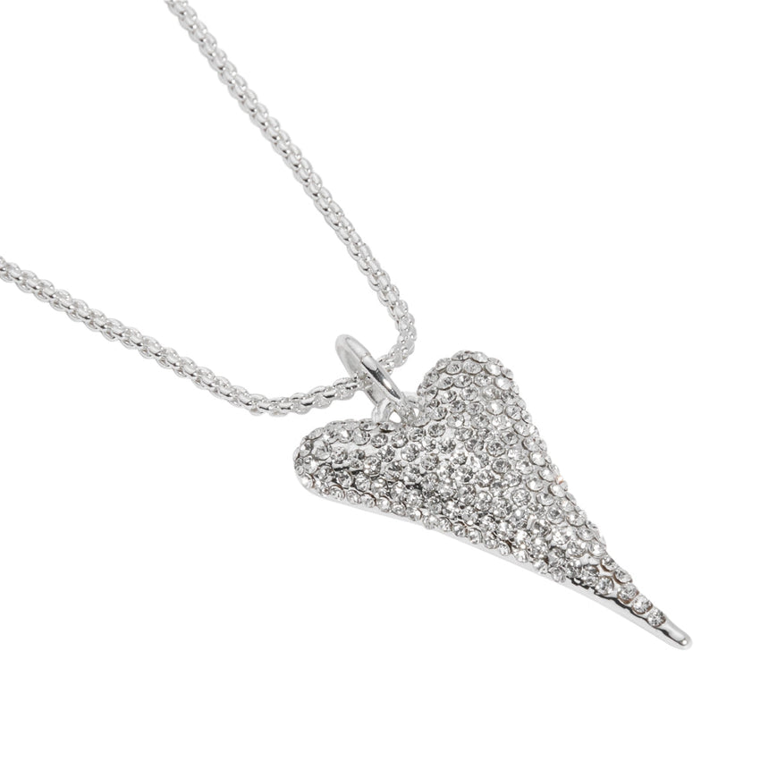 Miss Dee Silver Crystal Heart Necklace