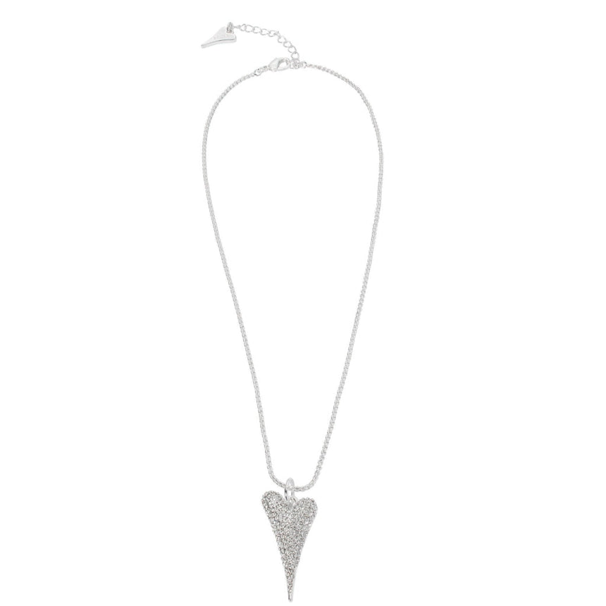 Miss Dee Silver Crystal Heart Necklace