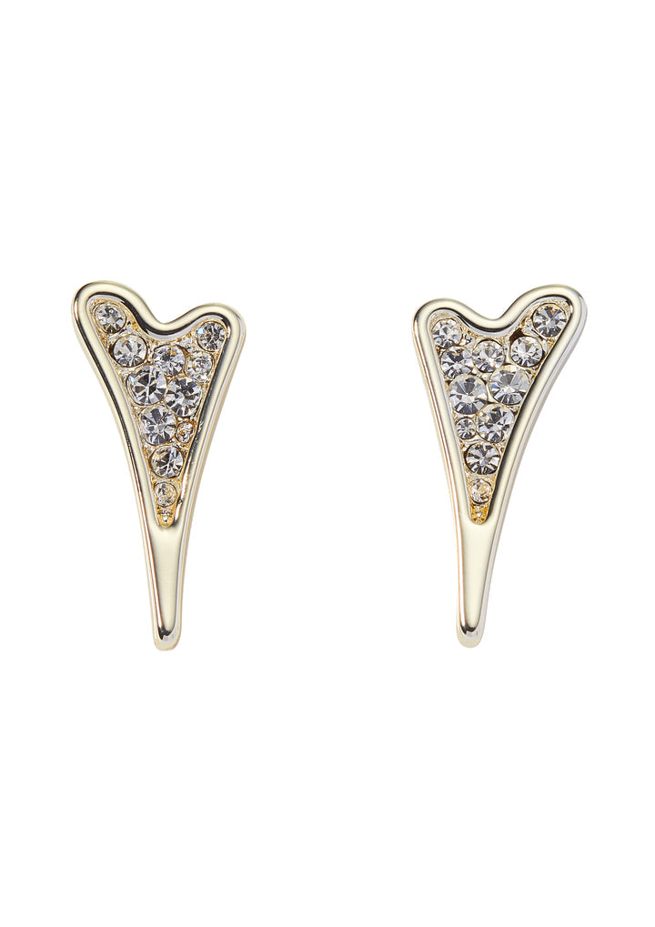 Miss Dee Gold Diamante Heart Earrings