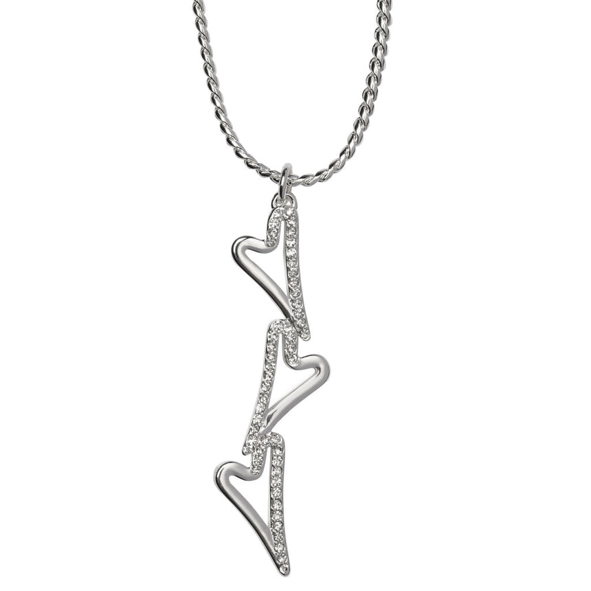 Miss Dee Silver 3 Hollow Hearts Necklace