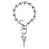 Miss Dee Silver Knotted Bracelet with Diamante Heart