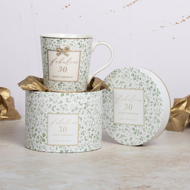 Fabulous 30 Floral Birthday Mug