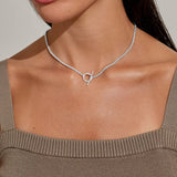 Joma Evermore Circle -T Bar Necklace - Silver