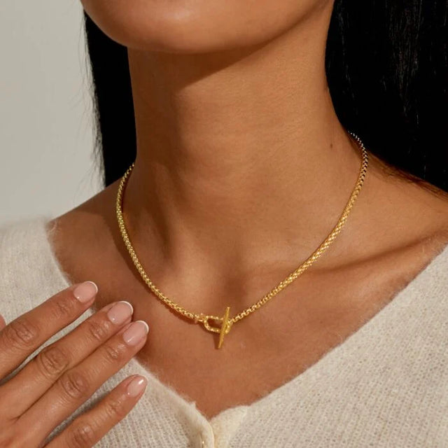 Joma Evermore Oval -T Bar Necklace - Gold
