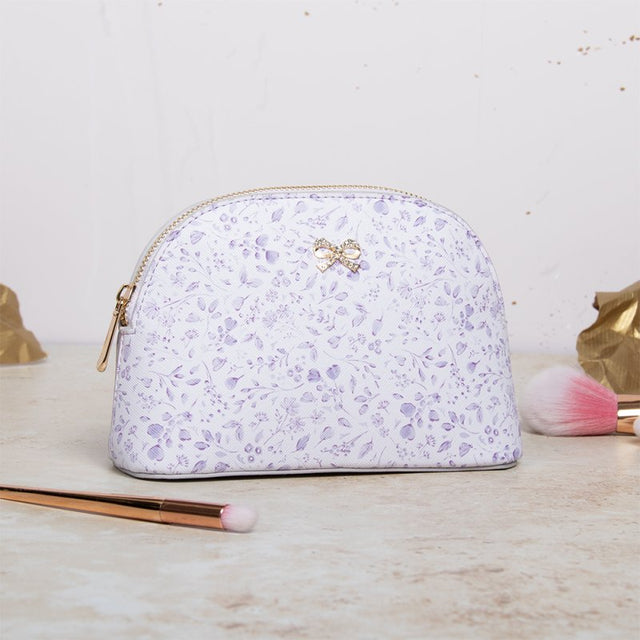 Lilac Floral Cosmetic Bag - Small