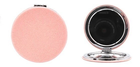 Pink Glitter Compact Mirror