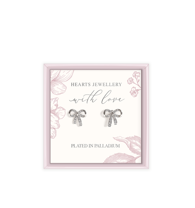 Palladium Plated Silver Bow Earrings