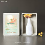 Mini Matchbox Vase & Flowers - Sending Hugs