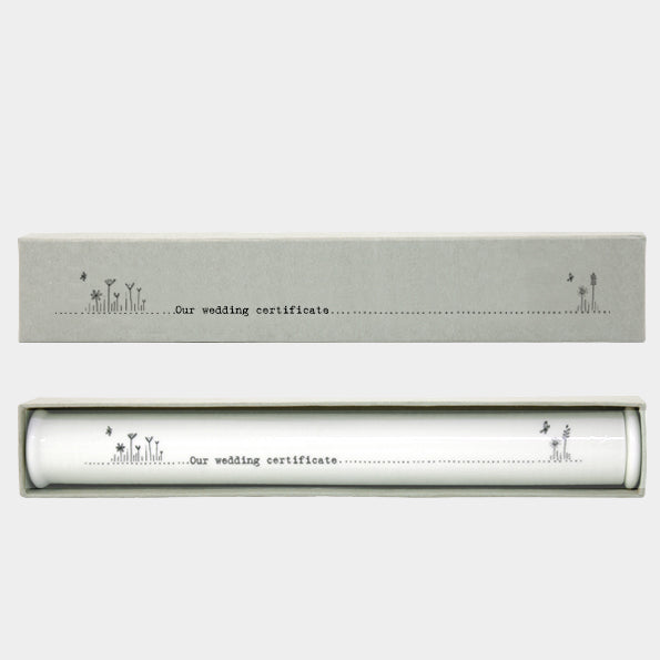 Porcelain Marriage Certificate Holder
