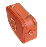 Alice Wheeler Orange Pimlico Honeycomb Crossbody Bag