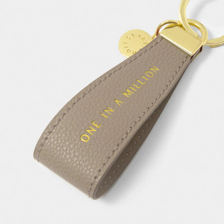 Sentiment Loop Keyring - One in a Million - Taupe