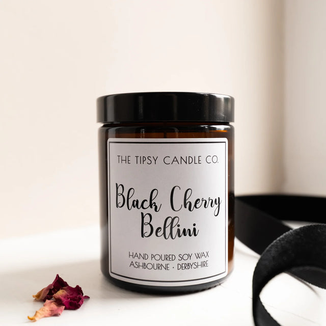 Black Cherry Bellini Amber Jar Candle