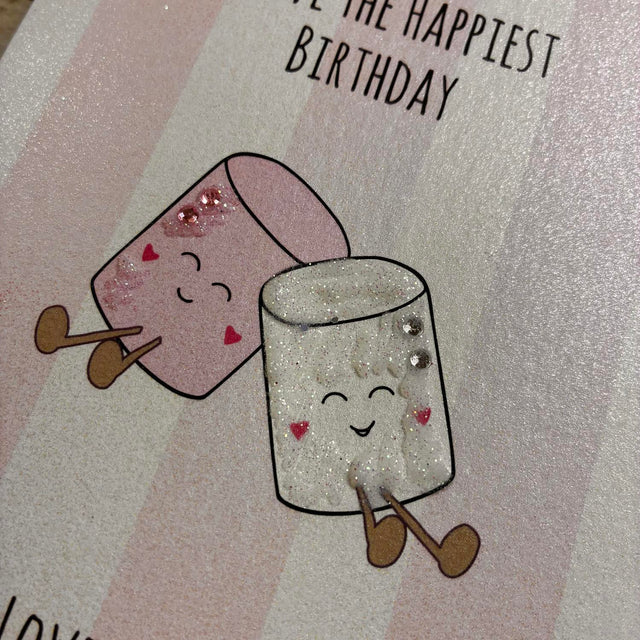 Marshmallow Happy Birthday Card