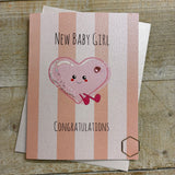 Cute Heart New Baby Girl Card