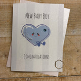 Cute Heart New Baby Boy Card