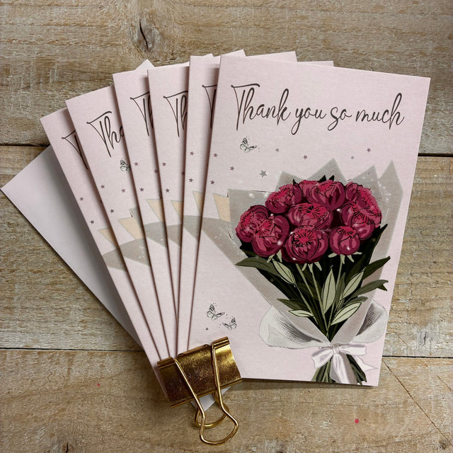 Thank you So Much Peonies Pack Of 6 Cards