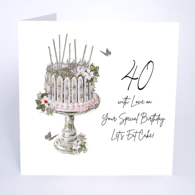 40th Birthday Card - Let's Eat Cake