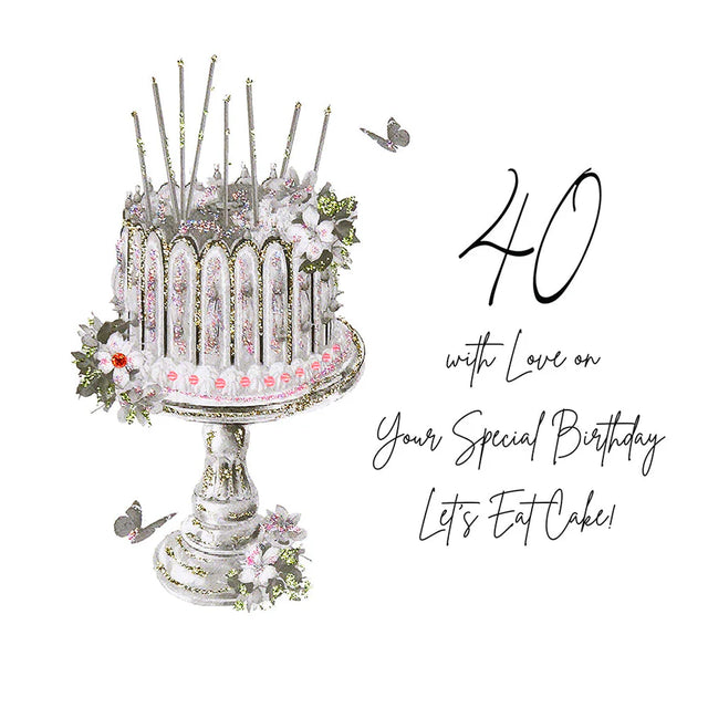 40th Birthday Card - Let's Eat Cake