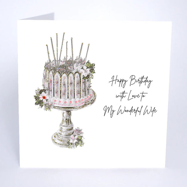 Wonderful Wife Birthday Card - Cake
