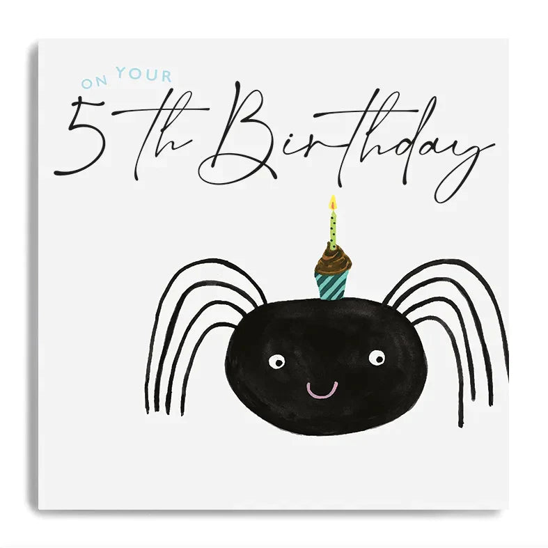 5th Birthday Card - Spider