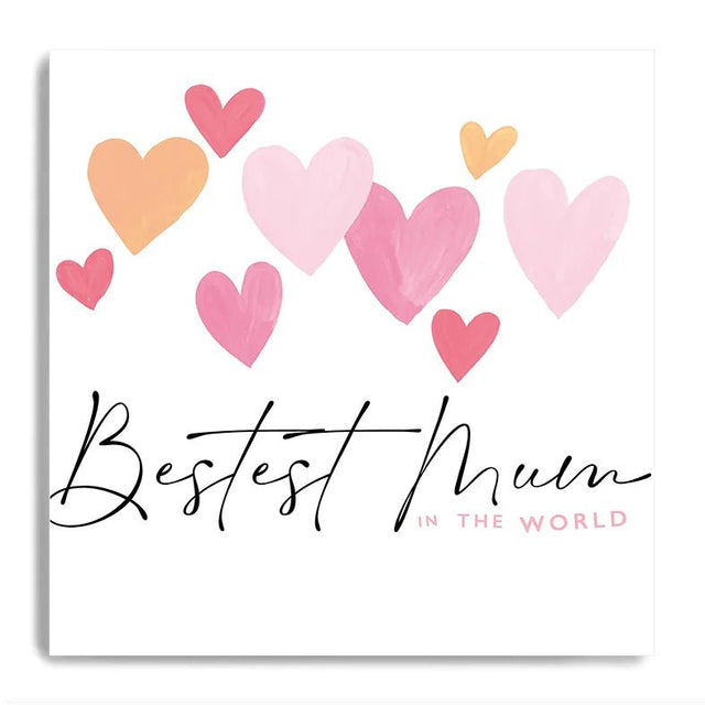 Bestest Mum in the World Card - Hearts