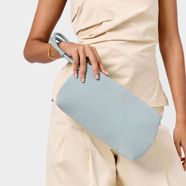 Katie Loxton Asha Suedette Wristlet Clutch - Blue Mist