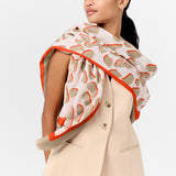 Katie Loxton Dalmatian Printed Scarf - Ecru/Orange/Taupe