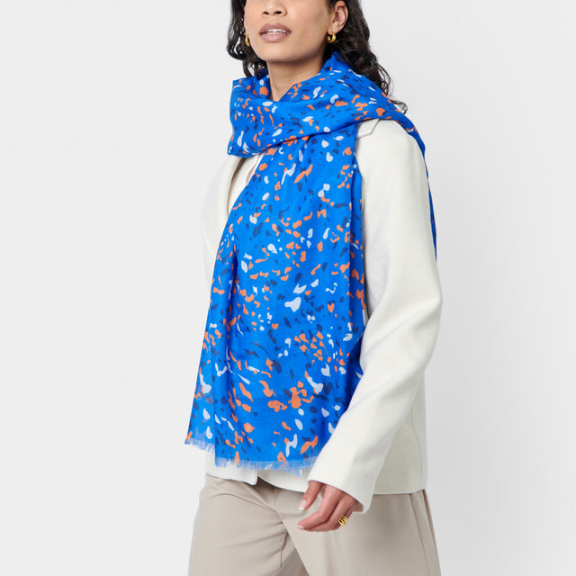Katie Loxton Terazzo Scarf - Cobalt Blue/Orange