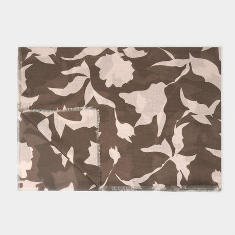 Katie Loxton Abstract Floral Scarf - Chocolate/Nude Pink